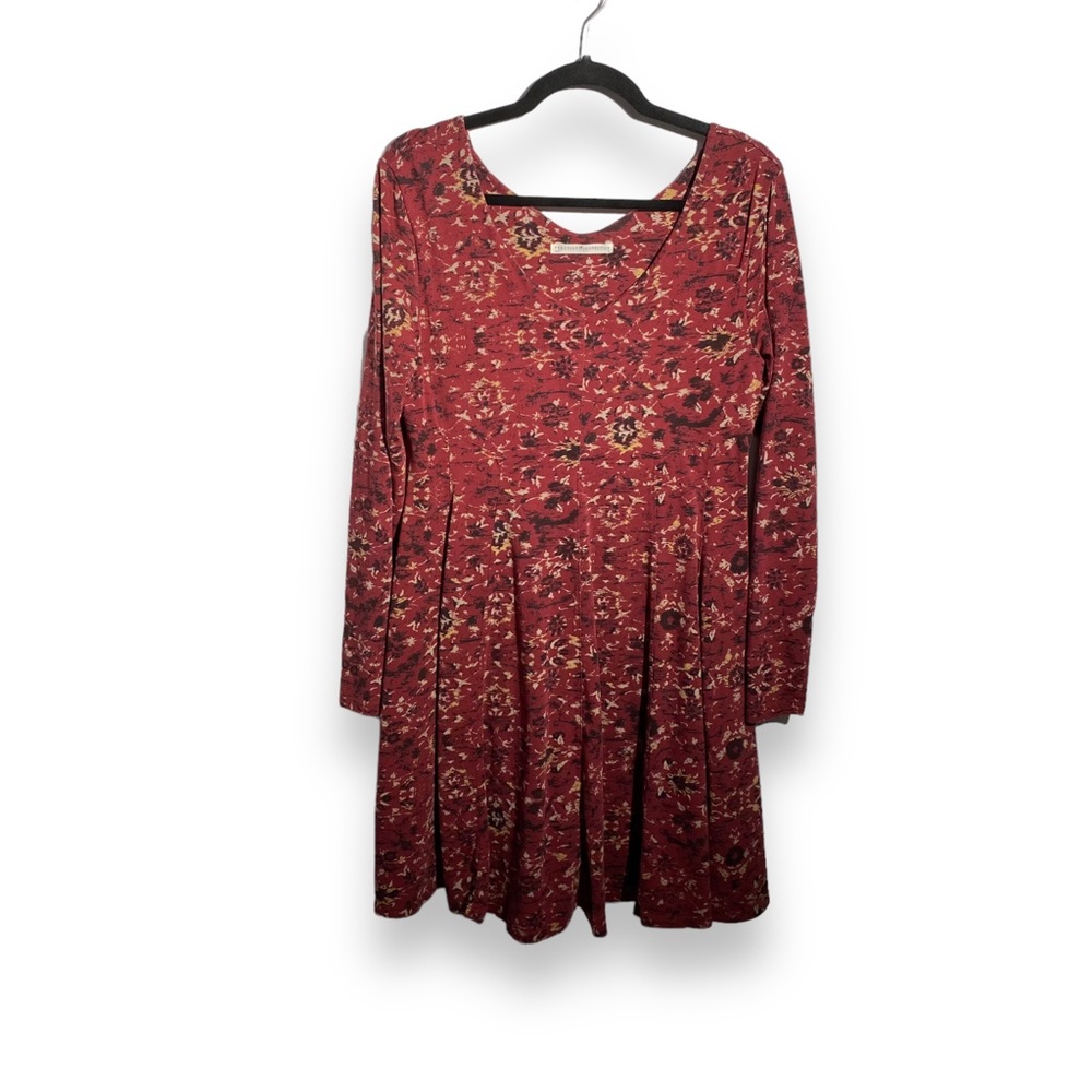 Peruvian Connection Red Abstract Pattern Long Sle… - image 1